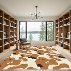 Brown White Blotchy Organic Rug