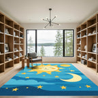 Whimsical Sun Moon Stars Sky Rug
