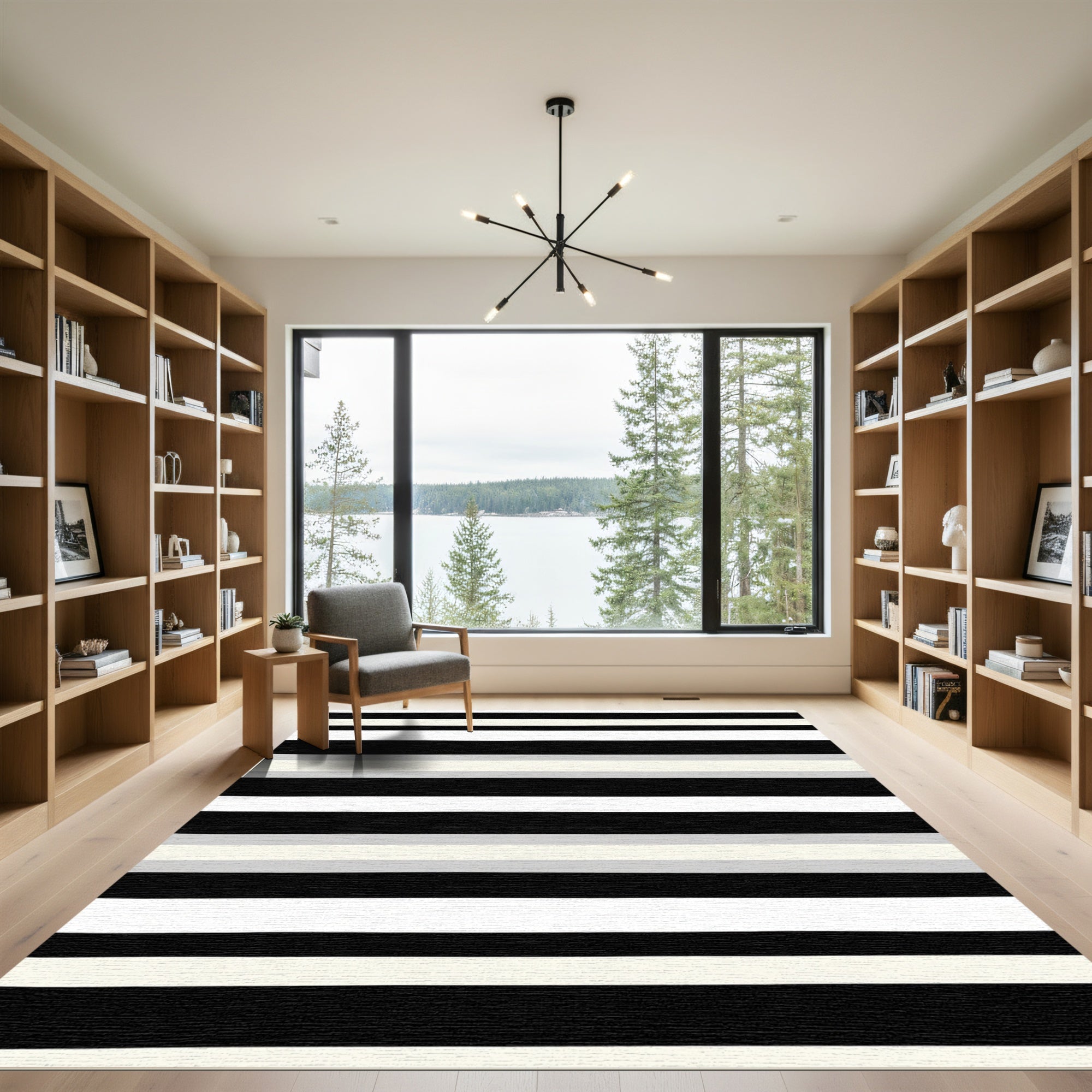 Monochromatic Linear Bands With Accents Rug