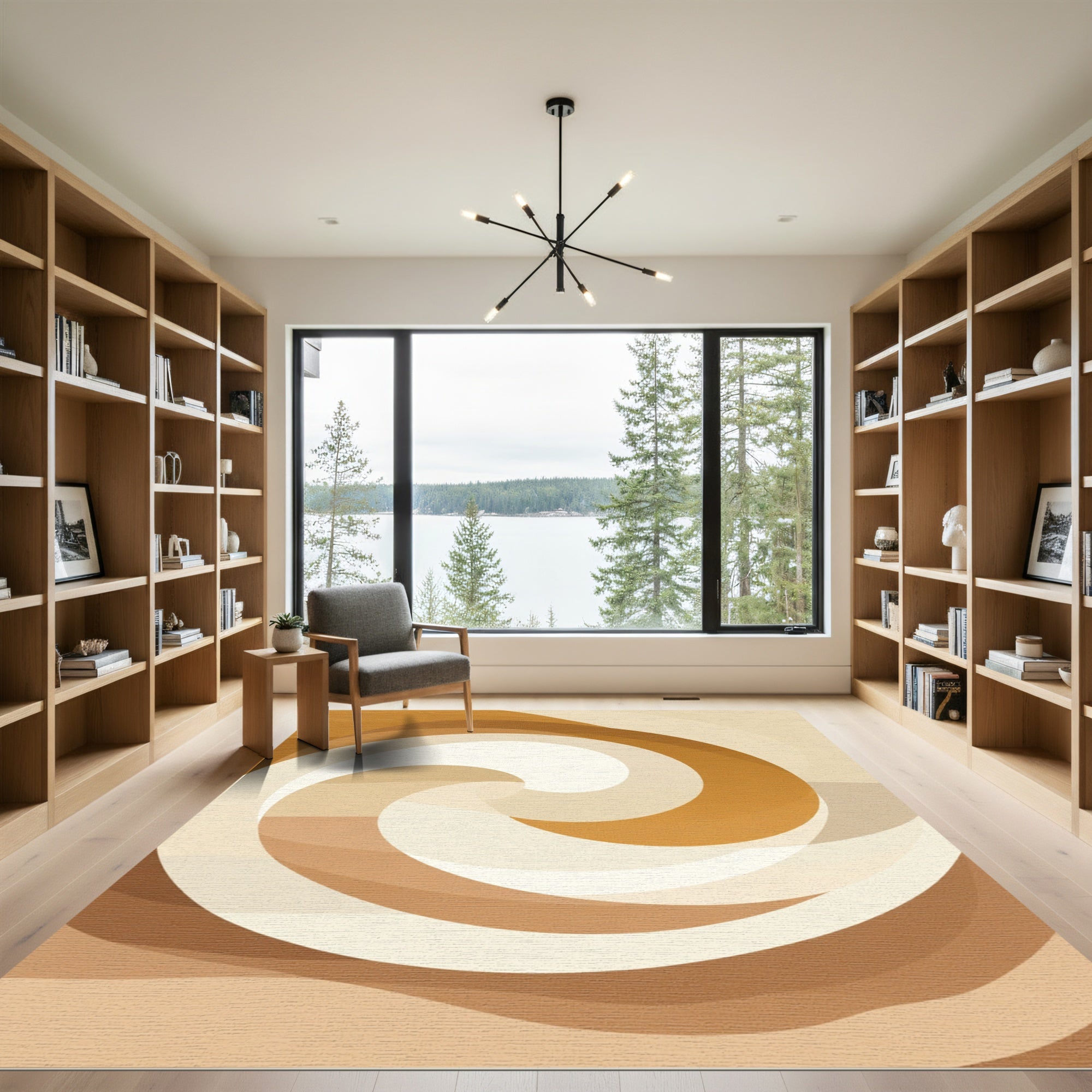 Warm Earth Tones Swirl Rug