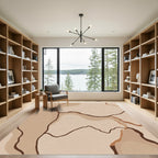 Earthy Brown Abstract Organic Flow Rug