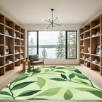 Shaded Green Leafy Branches Rug