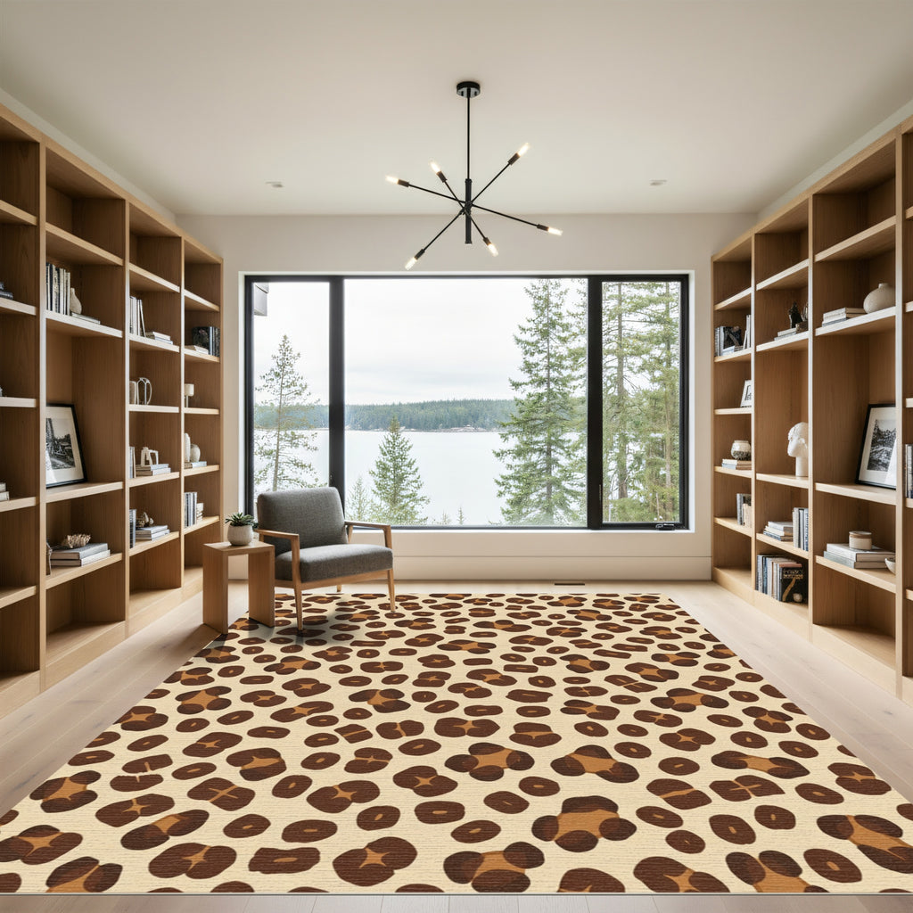 Classic Leopard Spots Natural Rug
