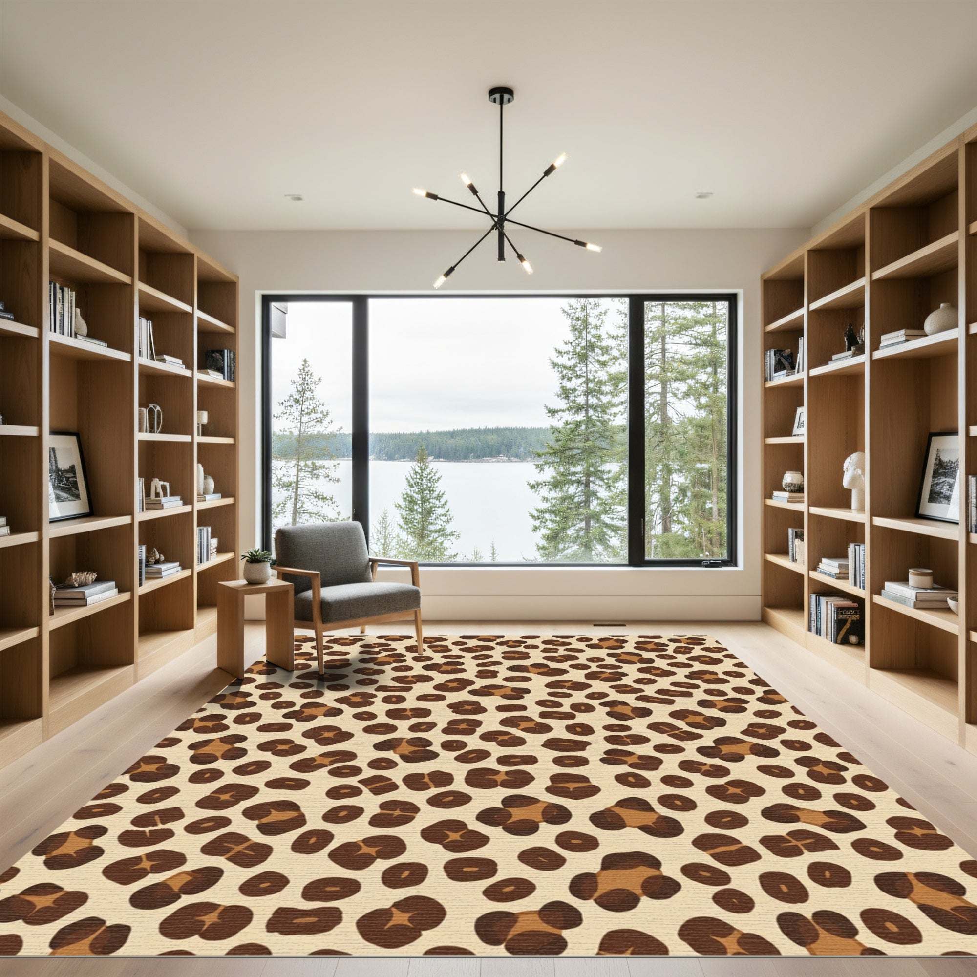Classic Leopard Spots Natural Rug