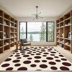 Deep Crimson Polka Dot Scatter Rug