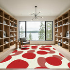 Red Oval Blob Collage Rug