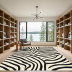 Bold Black Cream Zebra Stripe Rug