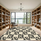 Tapestry Black Cream Abstract Squares Rug