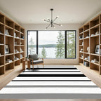 Monochromatic Wide Stripe Arrangement Rug