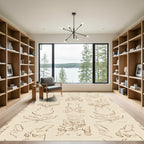 Beige Sketchy Woodland Creature Mask Rug