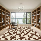 Brown White Organic Spots Rug