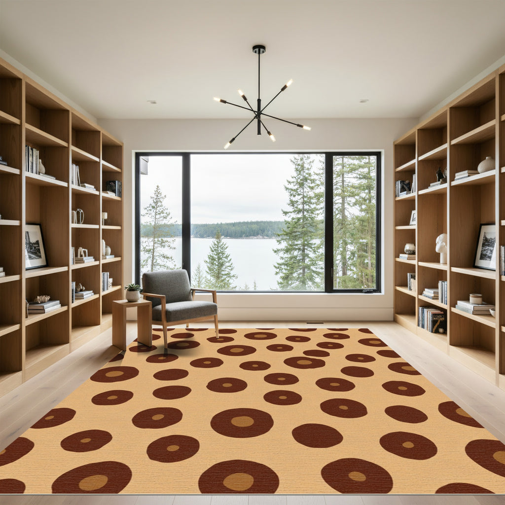 Brown Polka Dot Contemporary Rug