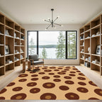 Brown Polka Dot Contemporary Rug