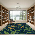 Ocean Blue Fish And Foliage Rug