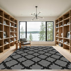 Diamond Lattice Gray Abstract Rug