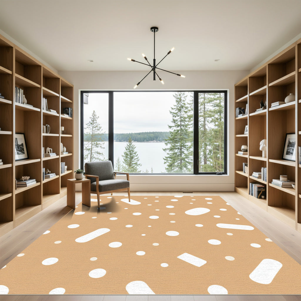 Neutral Tone Scatter Dots Rug