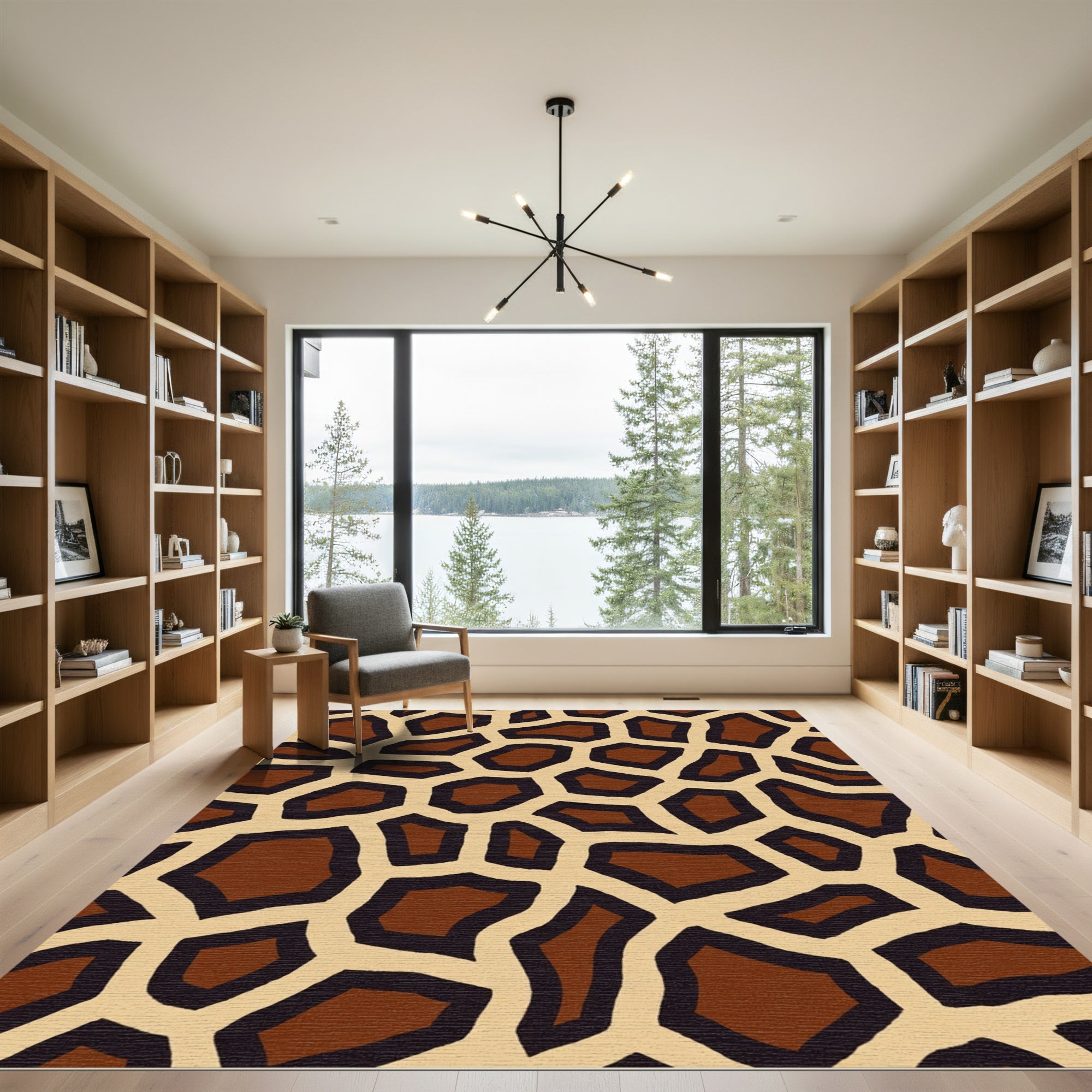 Brown Giraffe Spotty Overlay Rug