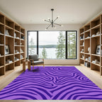 Vibrant Purple Zebra Wave Rug