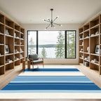 Azure Navy Striped Horizon Rug