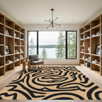 Taupe Black Organic Swirl Rug