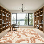 Earthy Waves Abstract Composition Rug