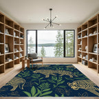 Golden Tigers Amongst Green Foliage Rug