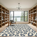 Grey Abstract Blob Shapes Rug