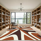 Vibrant Rusty Swirl Sunburst Rug
