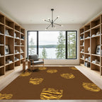 Golden Tiger Face Medallion Rug