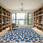 Modern Blue Leopard Spot Area Rug