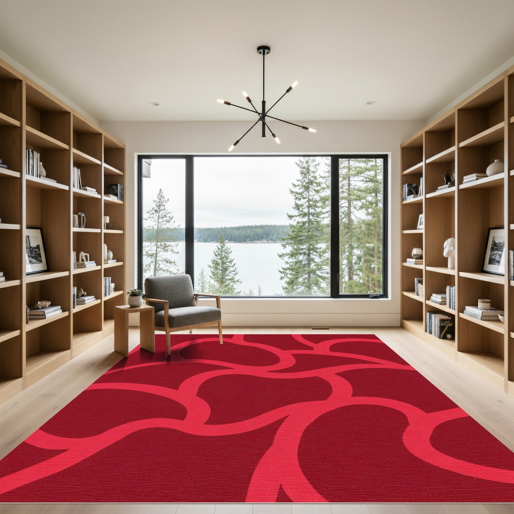 Crimson Red Organic Interlock Rug