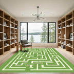 Verdant Yellow Labyrinth Maze Rug