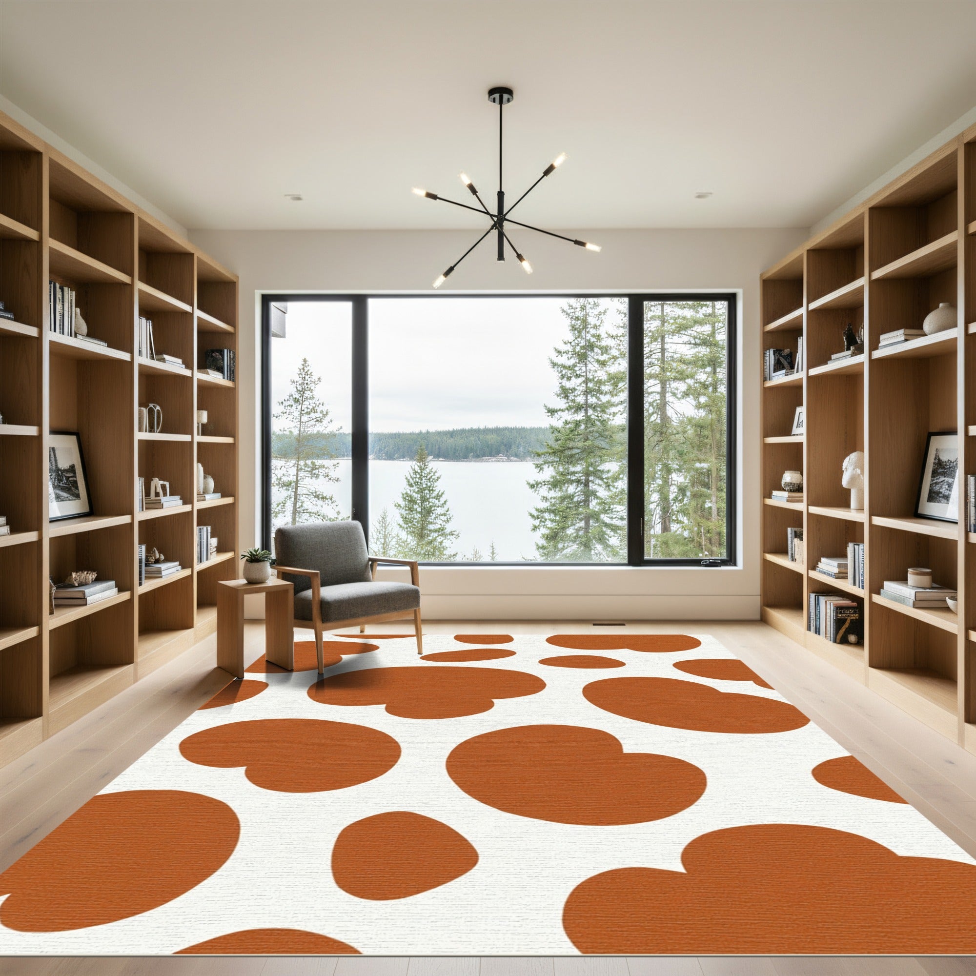 Rustic Brown Blob Spotty Rug