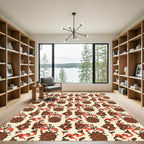 Earthy Brown Abstract Organic Arrangement Rug