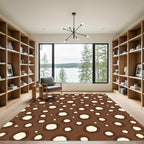 Brown Cream Spotted Concentric Circles Rug
