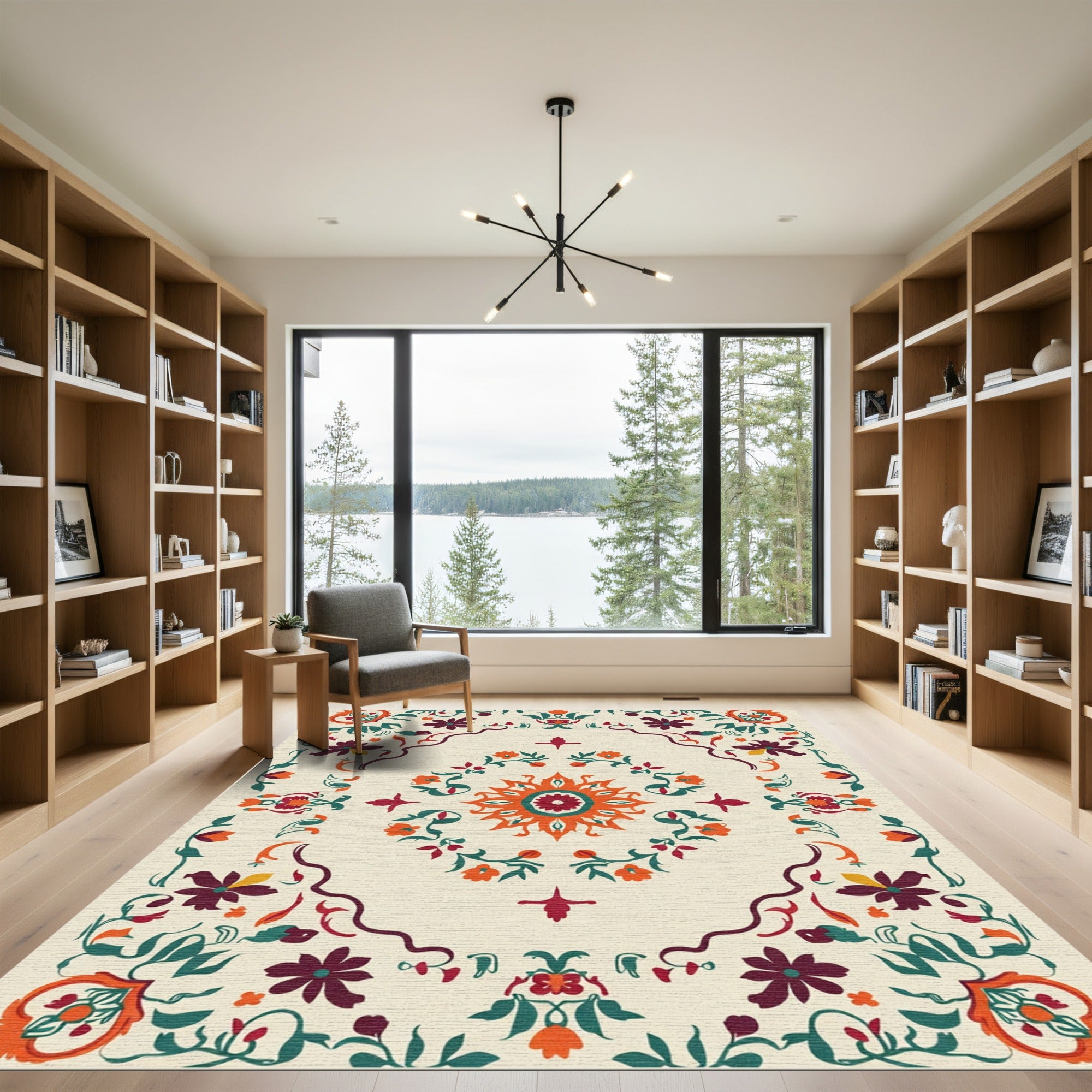 Vibrant Mandala Floral Medallion Rug