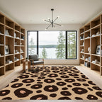 Neutral Leopard Spots Animal Print Rug