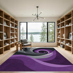 Deep Purple Gray Swirl Vortex Rug