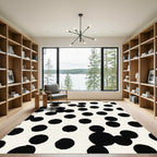 Black Dot Cream Scatter Rug