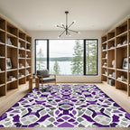Royal Purple Geometric Art Deco Rug