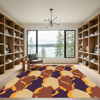 Earthy Tones Camouflage Geometric Rug