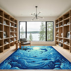 Ocean Dolphins Underwater Sun Rays Rug