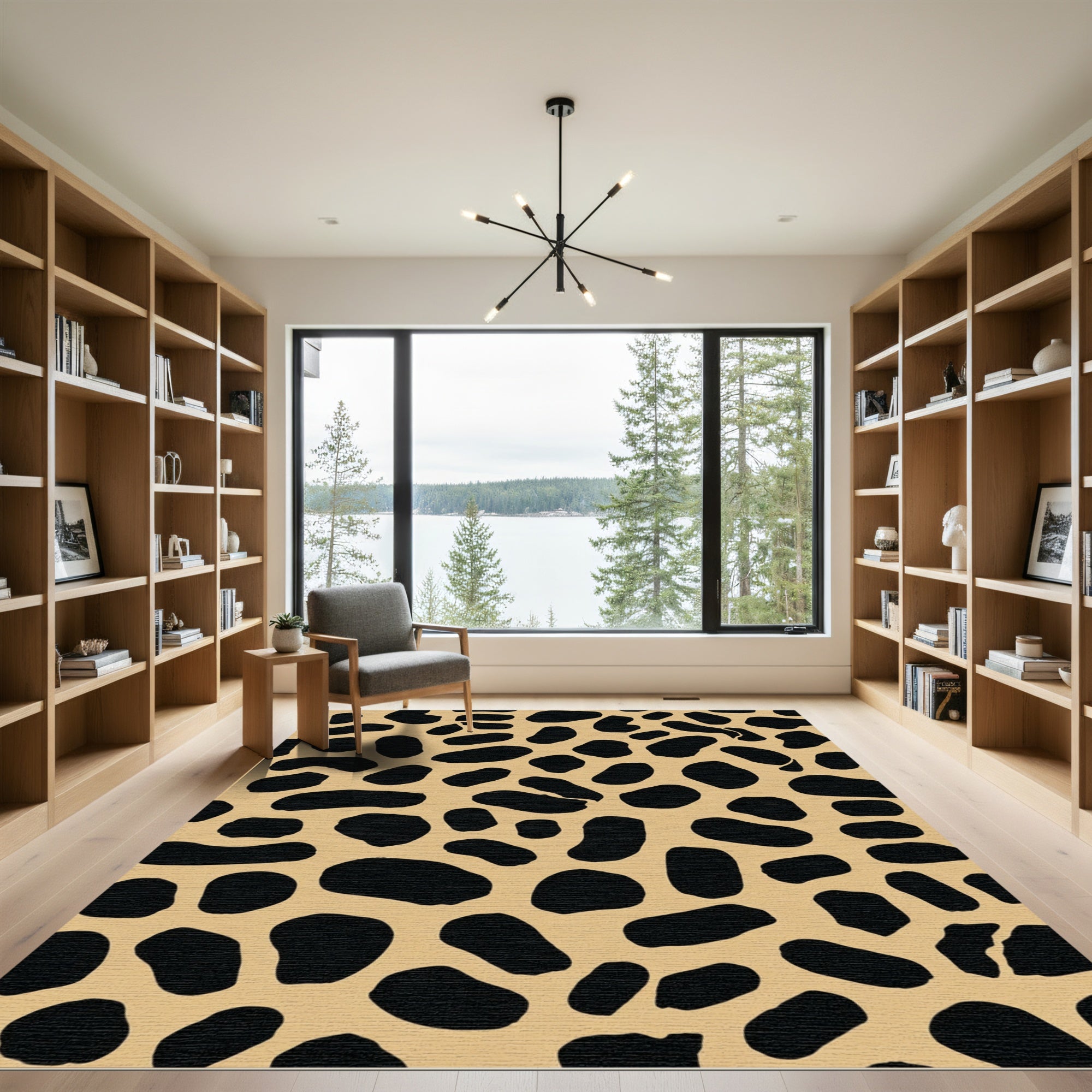 Brown Spotted Animal Print Texture Rug