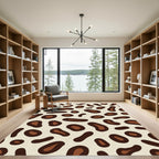 Cream Brown Spotted Animal Print Rug