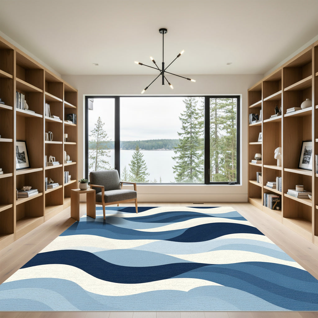 Flowing Abstract Ocean Wave Rug