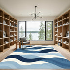 Flowing Abstract Ocean Wave Rug
