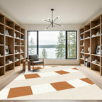 Terracotta Stripe Ribbon Abstract Rug