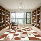 Brown Splatter Abstract Square Rug