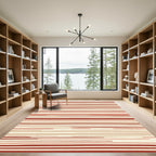 Warm Striped Abstract Lines Rug