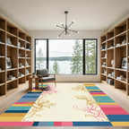 Coral Branch Striped Abstract Accents Rug